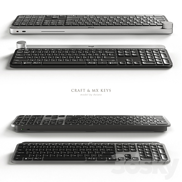 Logitech Craft & MX Keys 3DSMax File - thumbnail 3