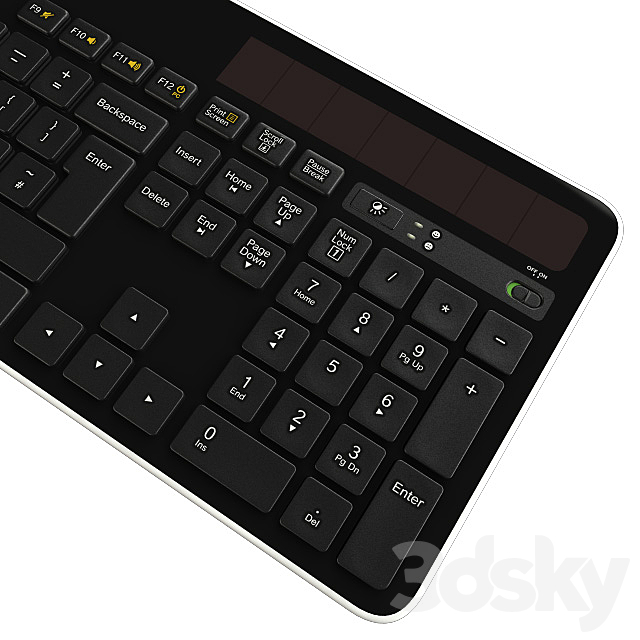 Logitech Wireless Solar Keyboard K750 3ds Max - thumbnail 1