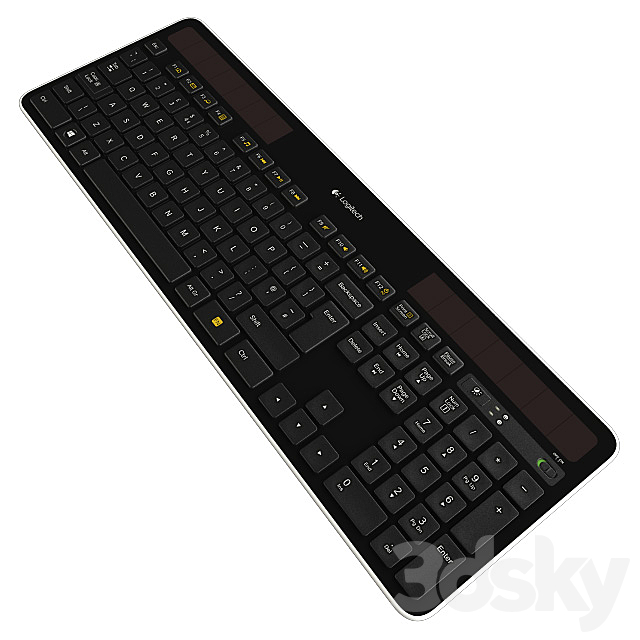 Logitech Wireless Solar Keyboard K750 3ds Max - thumbnail 2