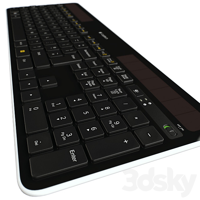 Logitech Wireless Solar Keyboard K750 3ds Max - thumbnail 3