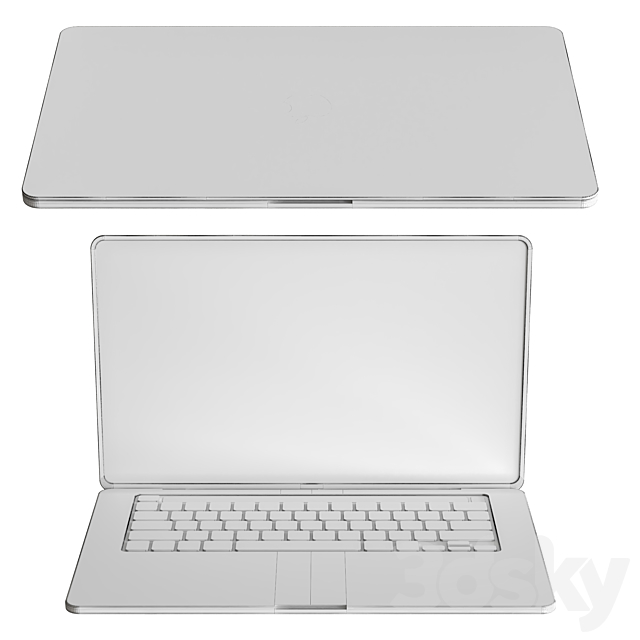 Mac Book PRO All Colors 3DS Max Model - thumbnail 7