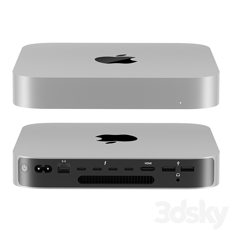 Mac mini m2 pro 2023 3DS Max Model - thumbnail 1