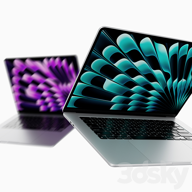 Macbook Air 15 – 2023 apple 3DS Max Model - thumbnail 3