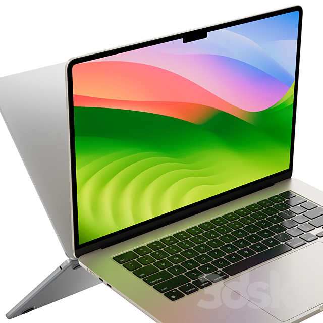 Macbook Air 15 – 2023 apple 3DS Max Model - thumbnail 4