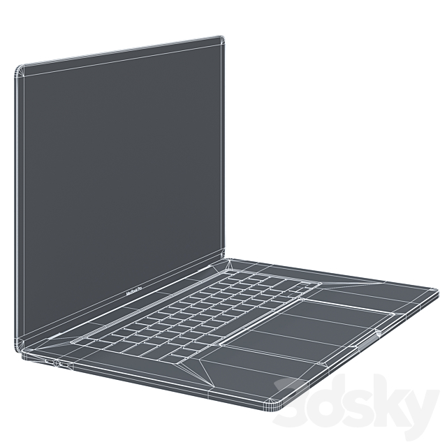 MacBook Pro 16 Silver and Space Gray 3DS Max Model - thumbnail 4