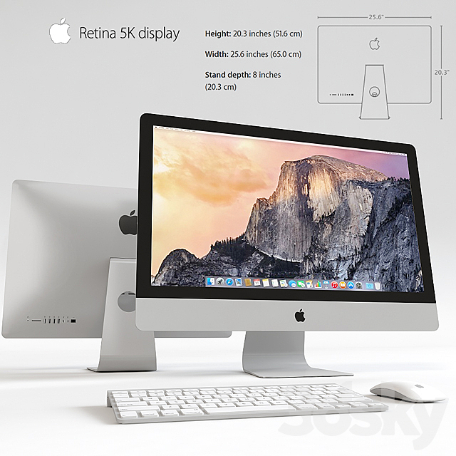 Monitor Apple Retina 5K 3ds Max - thumbnail 1