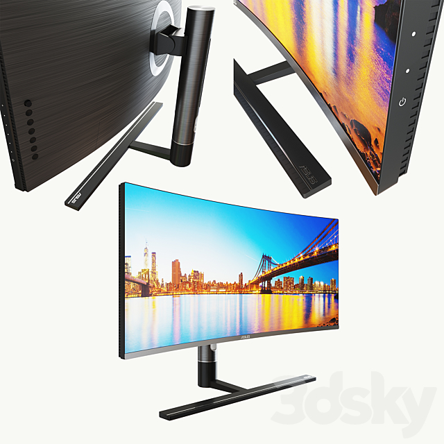 Monitor ASUS ProArt PA34VC 3DS Max Model - thumbnail 3