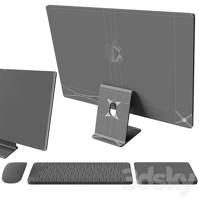 Monoblock computer Apple iMac 24 ? 2021 3DSMax File - thumbnail 7