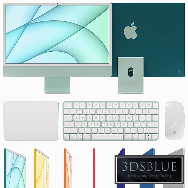 Monoblock computer Apple iMac 24 ″ 2021 3DS Max - thumbnail 3