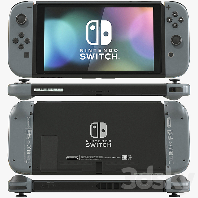 Nintendo Switch with Gray Joy Con 3DSMax File - thumbnail 1