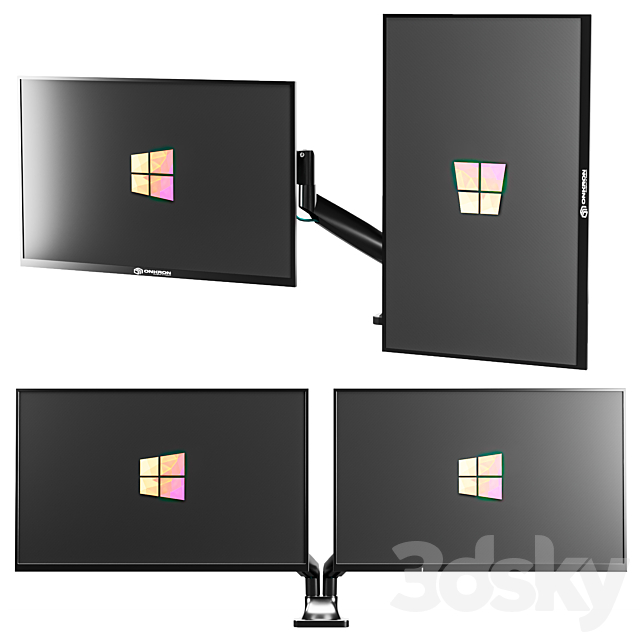 ONKRON Bracket for 2 monitors 3ds Max - thumbnail 3