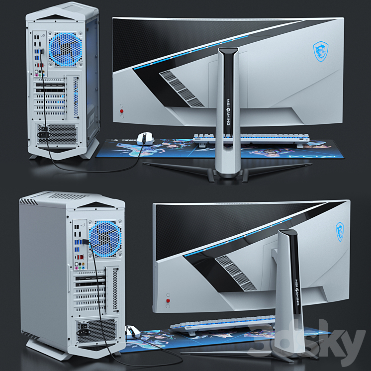 PC Gamer Set 4 3DS Max Model - thumbnail 2