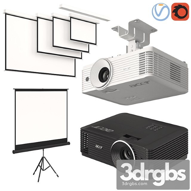 Projector Acer With Screens Set 3dsmax Download - thumbnail 1