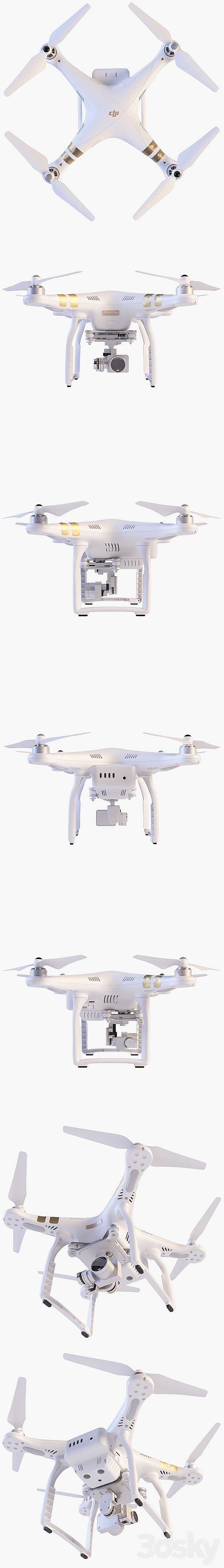 Quadrocopter DJI Phantom 3 Professional 3DS Max Model - thumbnail 2