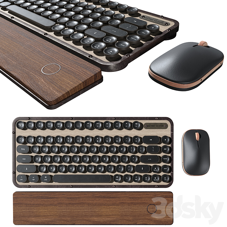 Retro Keyboard and mouse 3DS Max - thumbnail 1