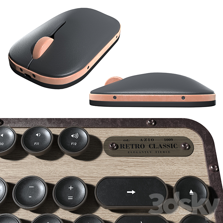 Retro Keyboard and mouse 3DS Max - thumbnail 2