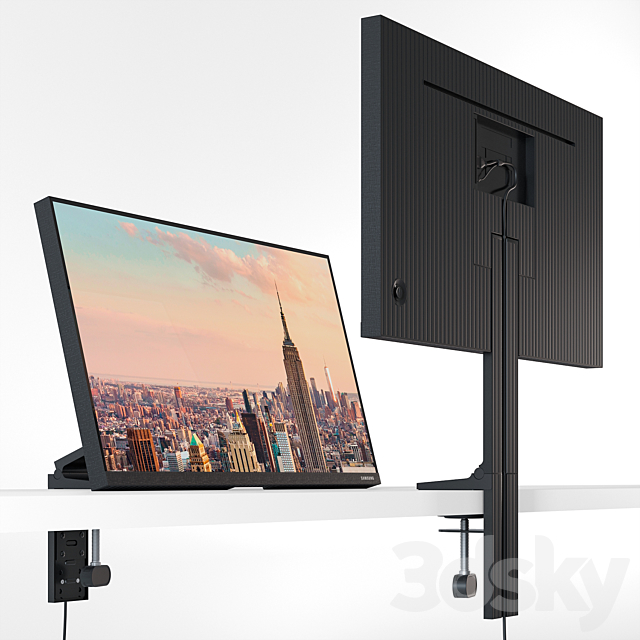 Samsung 27 monitor 3DS Max Model - thumbnail 2