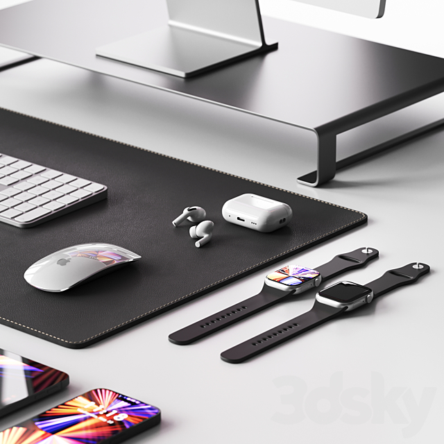 Set of Apple equipment 2 3ds Max - thumbnail 2