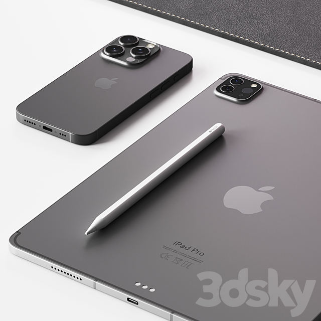 Set of Apple equipment 2 3ds Max - thumbnail 3