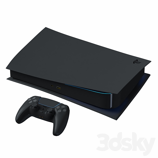 Sony PlayStation 5 console with ps5 gamepad 3DSMax File - thumbnail 3