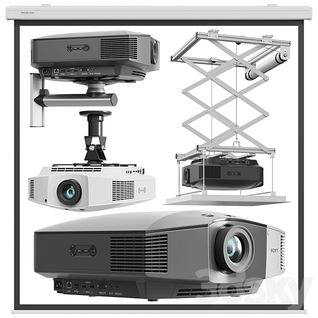 SONY VPL HW65 projector 3DSMax File - thumbnail 1