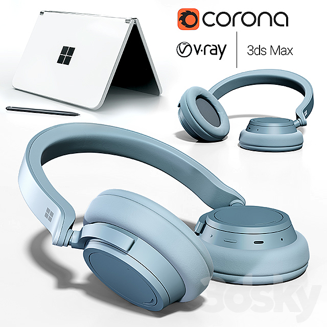 Surface-Duo-Headphones-Pen 3DSMax File - thumbnail 1