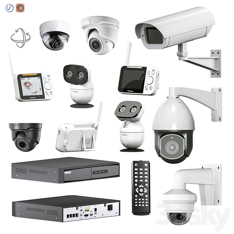 Surveillance kit 3DS Max Model - thumbnail 1