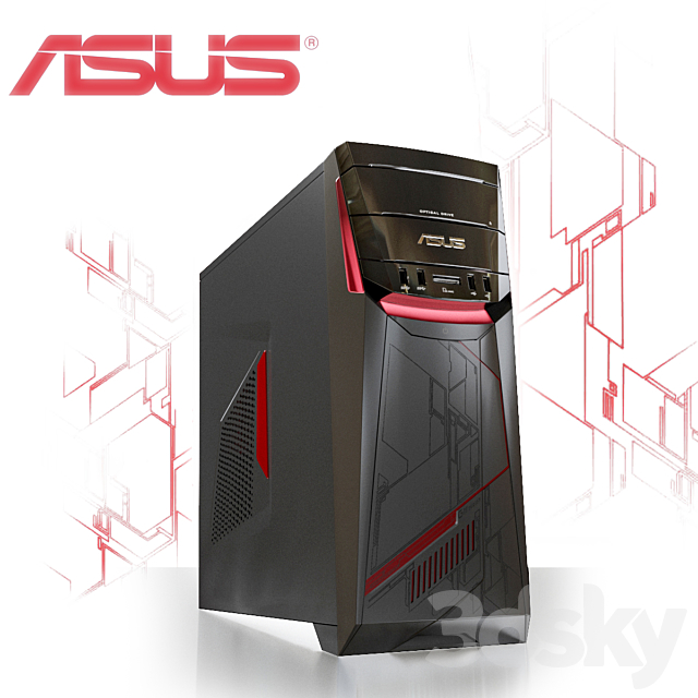 System unit ASUS ROG G11CB. Gaming computer 3ds Max - thumbnail 1