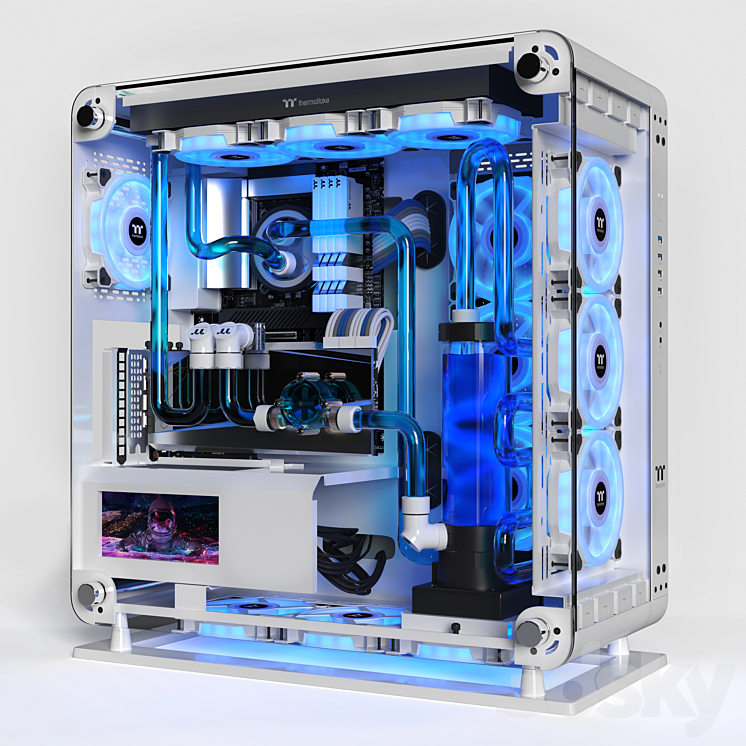 Thermaltake Core P6 Tempered 3DS Max Model - thumbnail 1