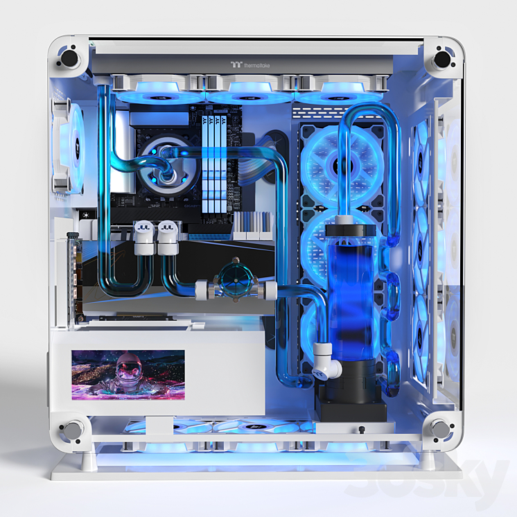 Thermaltake Core P6 Tempered 3DS Max Model - thumbnail 2