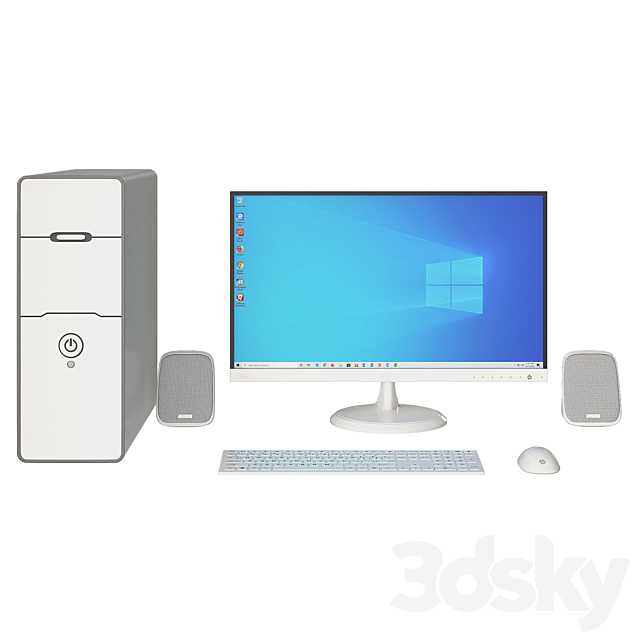 White PC Asus 3DSMax File - thumbnail 3