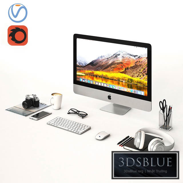 Workplace Silver IMac 3DS Max - thumbnail 3