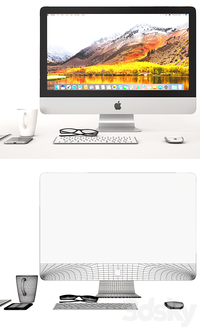 Workplace Silver IMac 3DSMax File - thumbnail 3