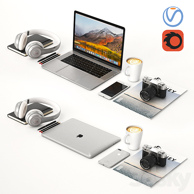 Workplace Silver MacBook 3DS Max - thumbnail 1