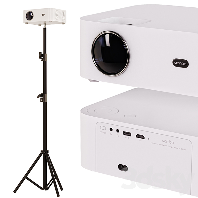 Xiaomi wanbo projector and projection screens 3DS Max Model - thumbnail 2