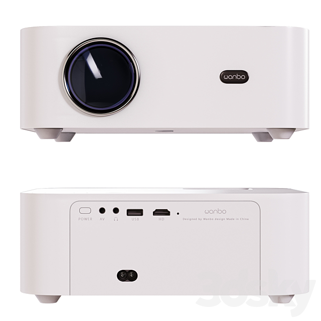 Xiaomi wanbo projector and projection screens 3DS Max Model - thumbnail 3