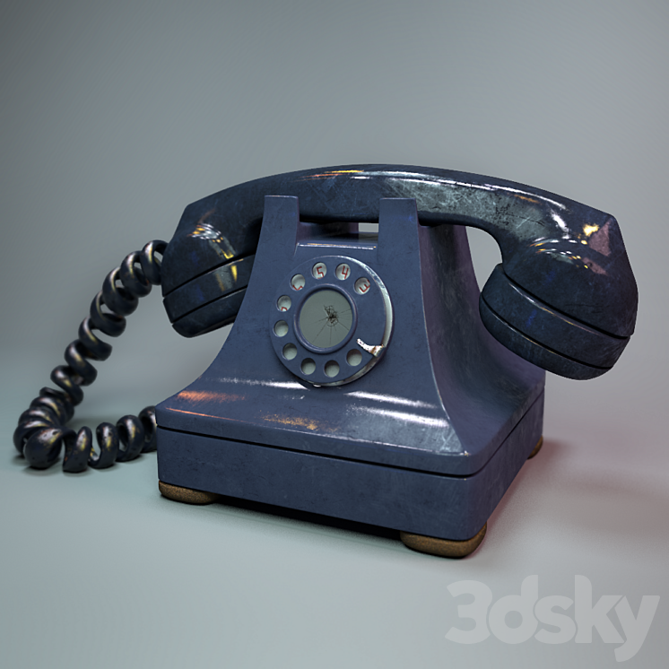 Antique telephone 3DS Max - thumbnail 1