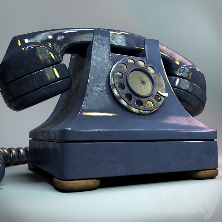 Antique telephone 3DS Max - thumbnail 2