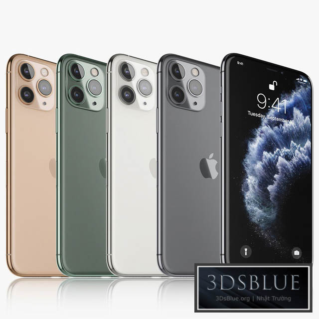 Apple iPhone 11 pro all colors 3DS Max - thumbnail 3