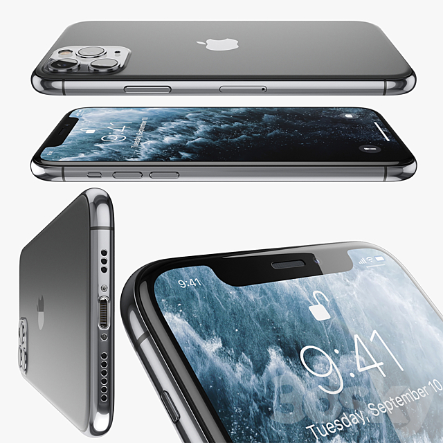 Apple iPhone 11 pro all colors 3DSMax File - thumbnail 4