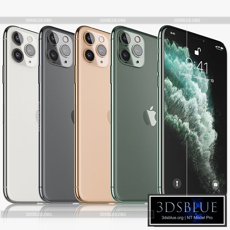 Apple iPhone 11 pro MAX all colors 3DS Max - thumbnail 3