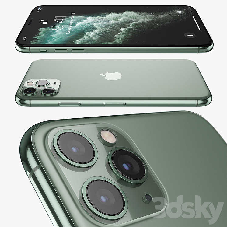 Apple iPhone 11 pro MAX Midnight Green 3DS Max - thumbnail 2