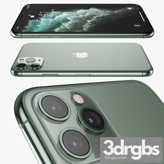 Apple Iphone 11 Pro Max Midnight Green 3dsmax Download - thumbnail 1