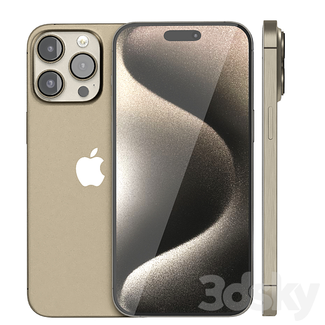 apple iphone 15 pro max 3DS Max Model - thumbnail 2