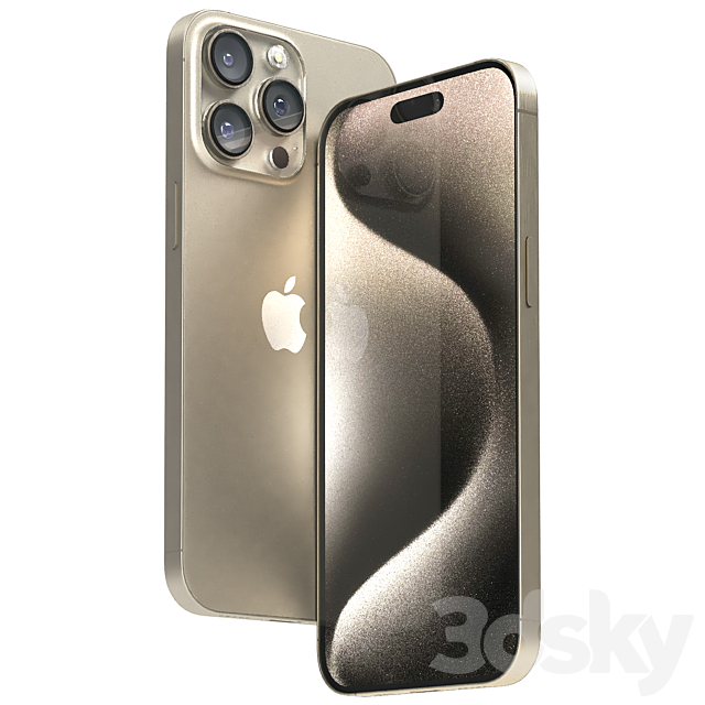 apple iphone 15 pro max 3DS Max Model - thumbnail 3