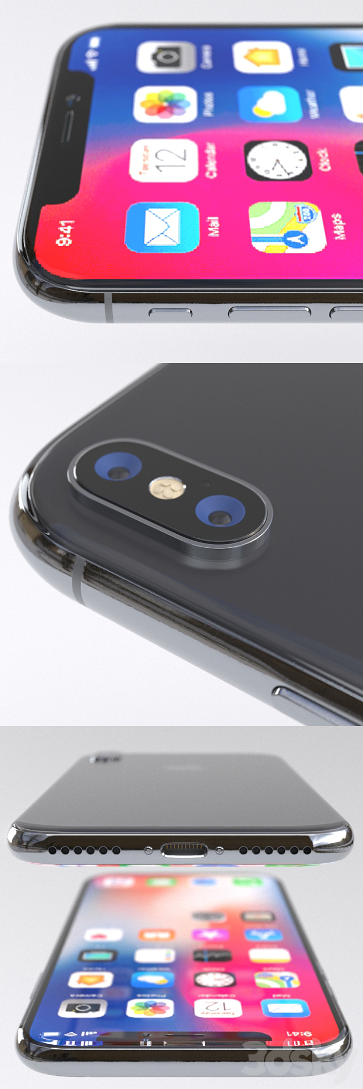 Apple iPhone X (vray GGX) 3DS Max - thumbnail 2