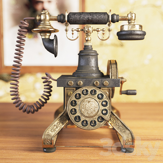 Eiffel Vintage Phone 3ds Max - thumbnail 1