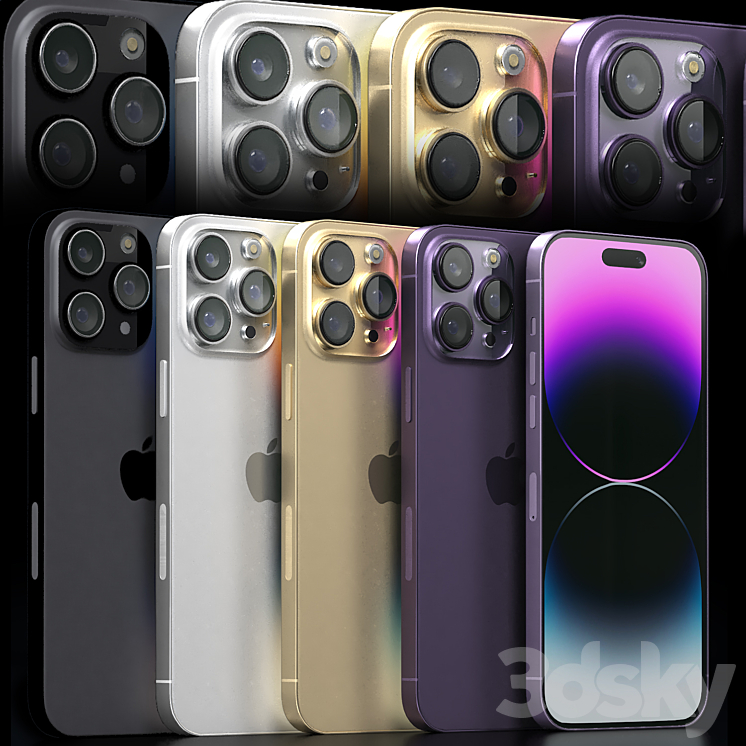 iphone 14 pro max 3DS Max Model - thumbnail 2