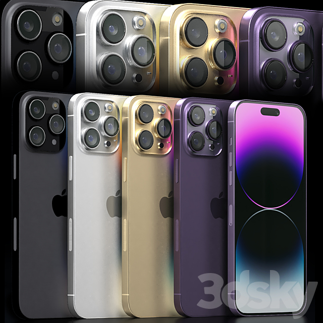 iphone 14 pro max 3DS Max Model - thumbnail 2