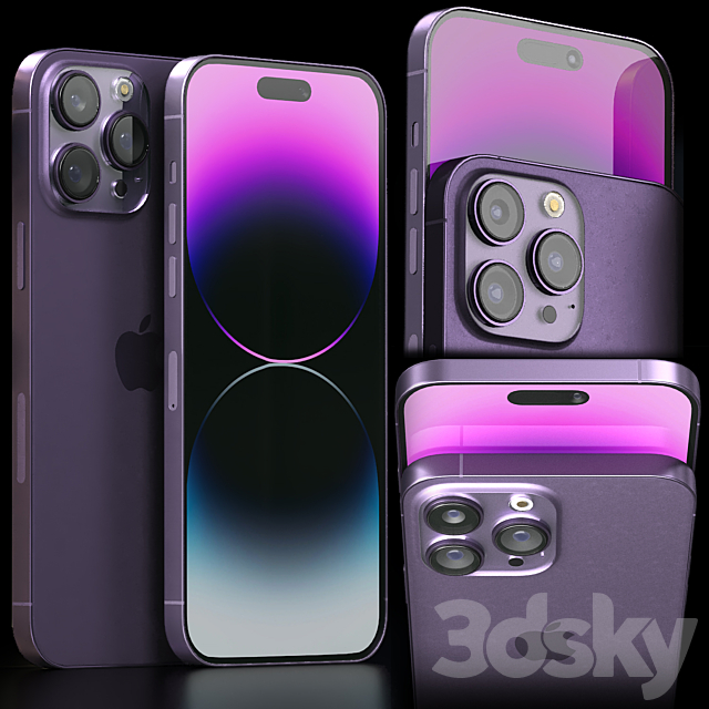 iphone 14 pro max 3DS Max Model - thumbnail 4